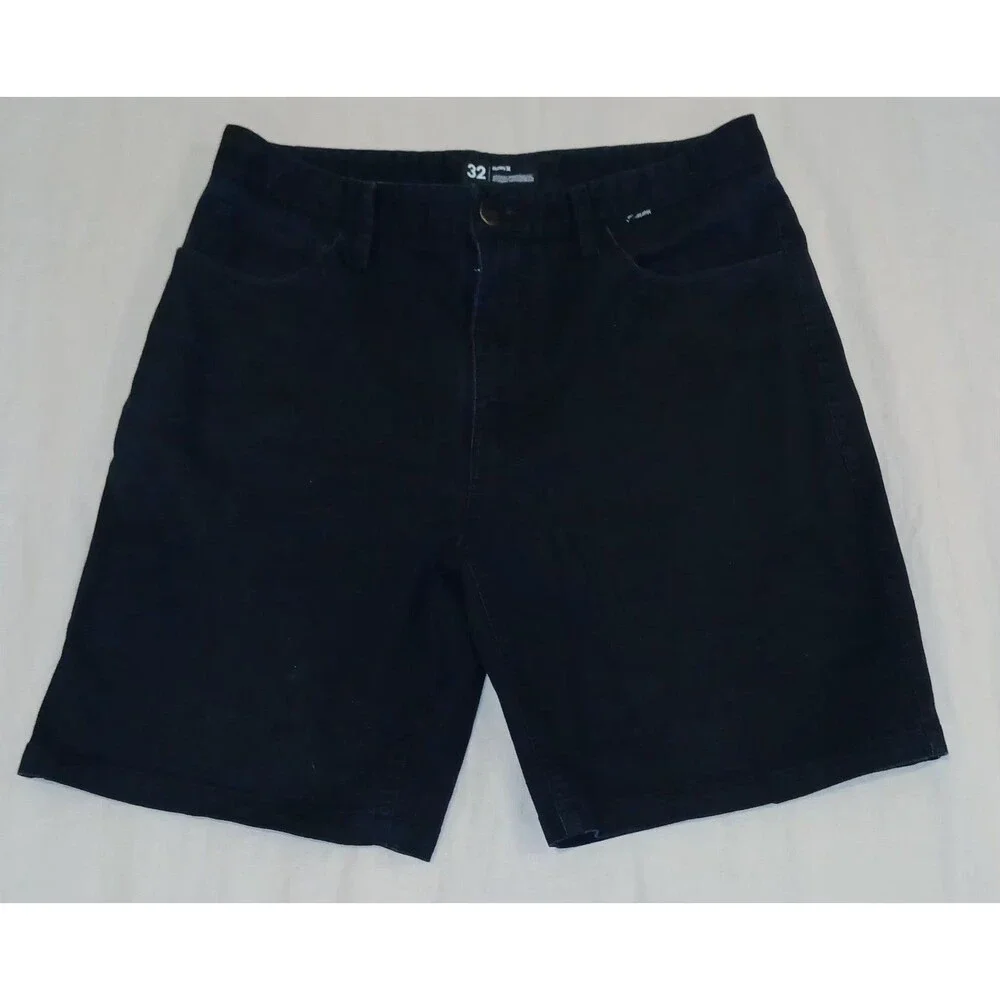 HURLEY Womens Black Denim High Rise Shorts Coastal Surf Beach Travel 32W